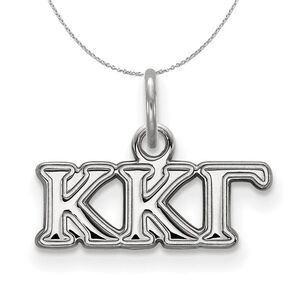 Sterling Silver Kappa Kappa Gamma XS (Tiny) Greek Necklace - 24 Inch